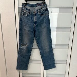 Alice + Olivia Blue Ankle Cropped Jeans